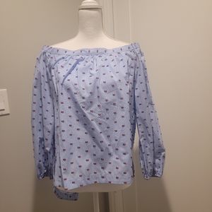 BCBG MAXAZRIA DANIELA OFF SHOULDER BLOUSE